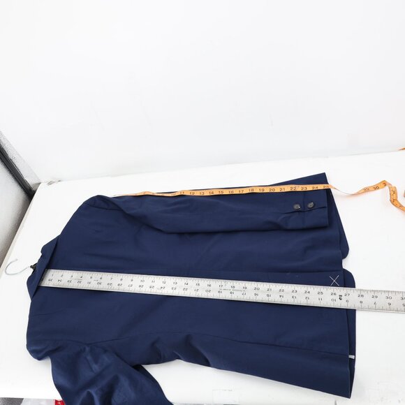 Wildfang blazer Women medium The Ace Tux Blazer navy blue one button shawl lapel - Picture 8 of 13